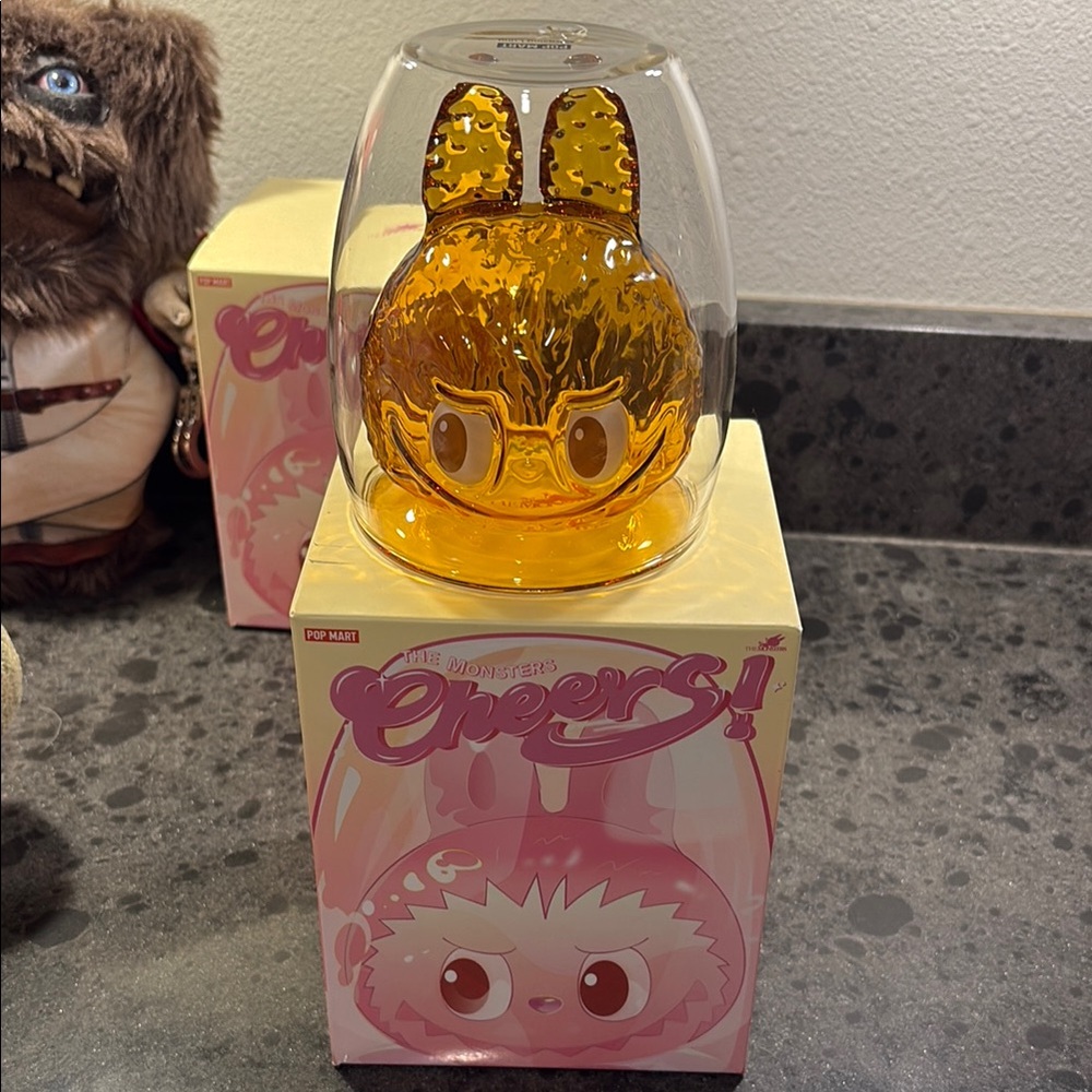 Cheers! Pop mart Labubu glass Warm Heart